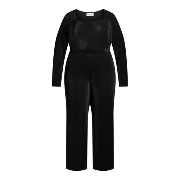 🆕👖Pleated Square Neck Top and Pants Set - Black Soot - Picture 2 of 4